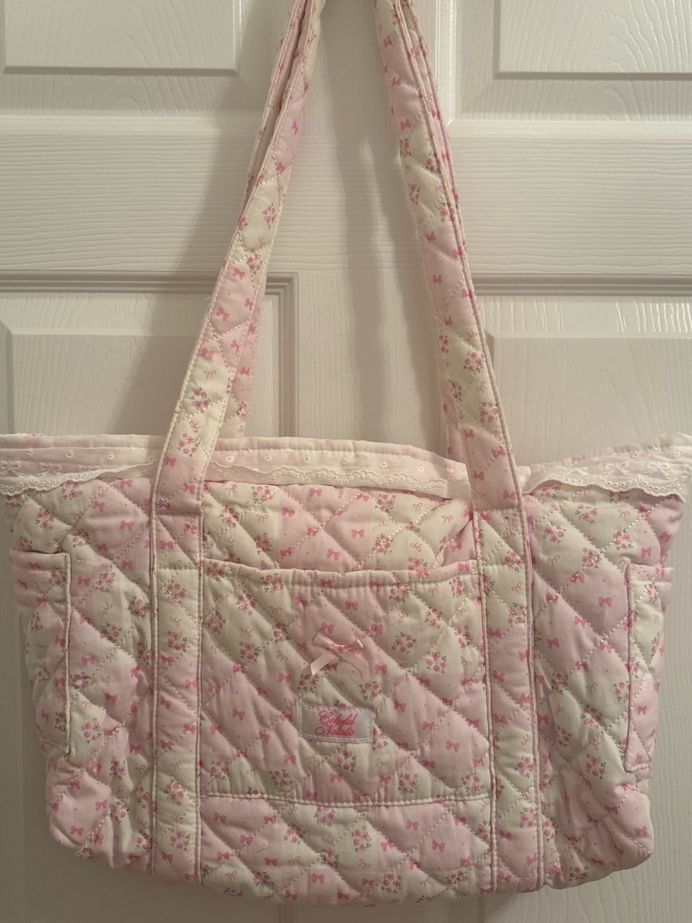 Colorful Natalie Quilted Floral Tote Bag (Loveshackfancy inspired)